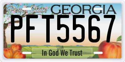 GA license plate PFT5567