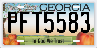 GA license plate PFT5583
