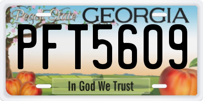 GA license plate PFT5609