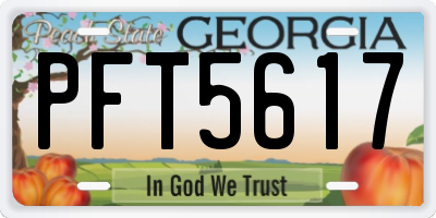 GA license plate PFT5617