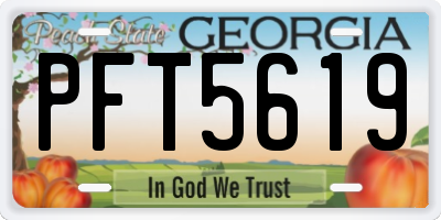 GA license plate PFT5619