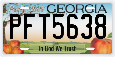 GA license plate PFT5638