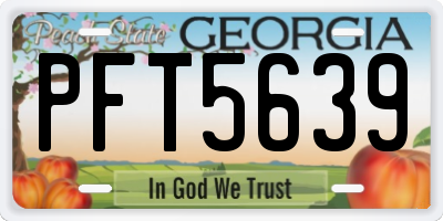 GA license plate PFT5639