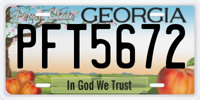GA license plate PFT5672