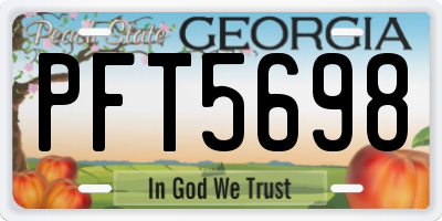 GA license plate PFT5698
