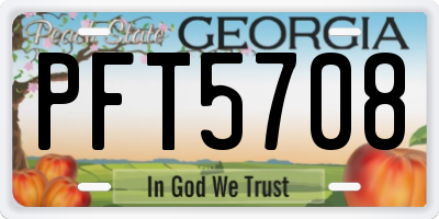 GA license plate PFT5708