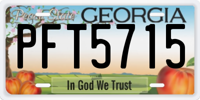 GA license plate PFT5715