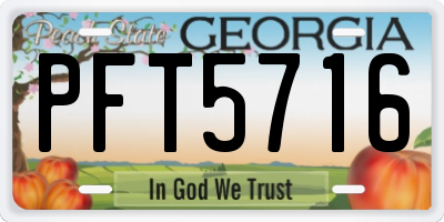 GA license plate PFT5716