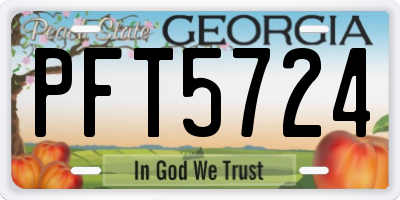 GA license plate PFT5724