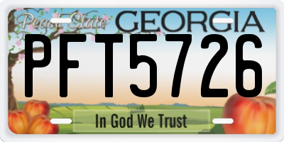 GA license plate PFT5726