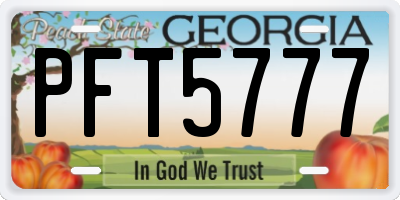 GA license plate PFT5777