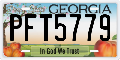 GA license plate PFT5779