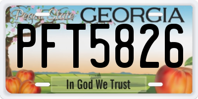 GA license plate PFT5826