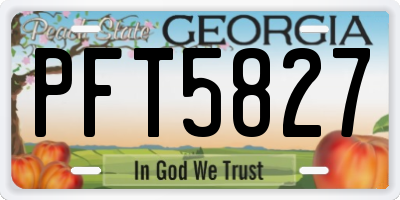 GA license plate PFT5827