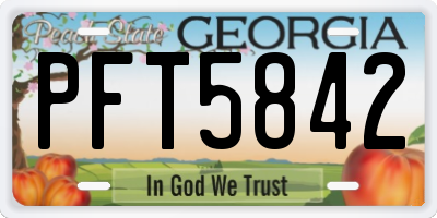 GA license plate PFT5842