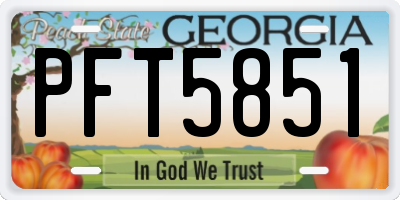 GA license plate PFT5851
