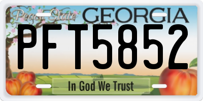 GA license plate PFT5852