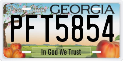 GA license plate PFT5854