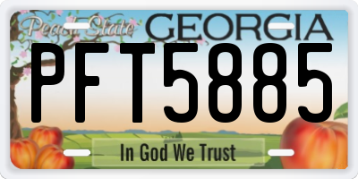 GA license plate PFT5885