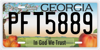 GA license plate PFT5889
