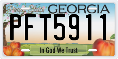 GA license plate PFT5911