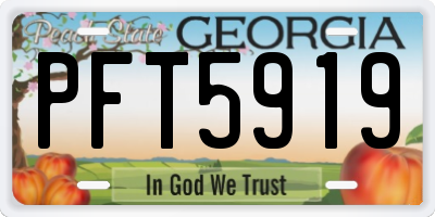 GA license plate PFT5919