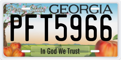 GA license plate PFT5966