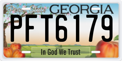 GA license plate PFT6179