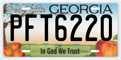 GA license plate PFT6220