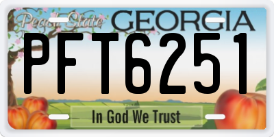 GA license plate PFT6251