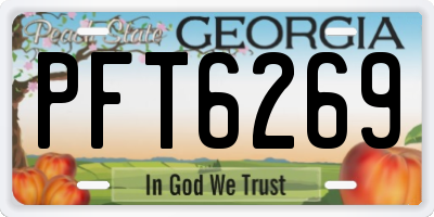 GA license plate PFT6269