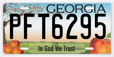 GA license plate PFT6295