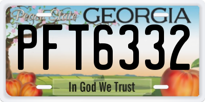 GA license plate PFT6332
