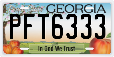 GA license plate PFT6333