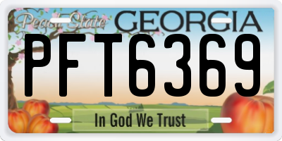 GA license plate PFT6369