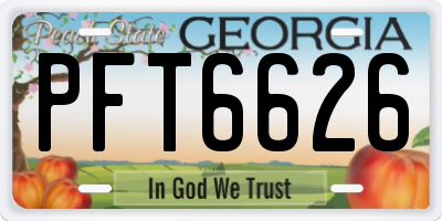 GA license plate PFT6626