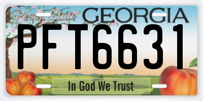 GA license plate PFT6631