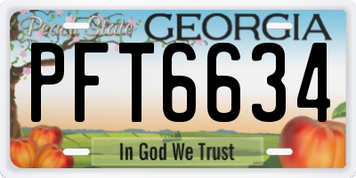 GA license plate PFT6634