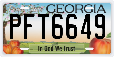 GA license plate PFT6649