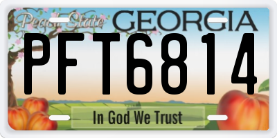 GA license plate PFT6814