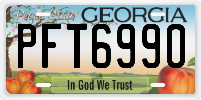 GA license plate PFT6990