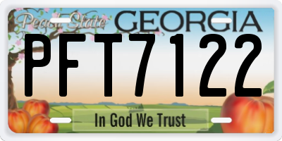 GA license plate PFT7122