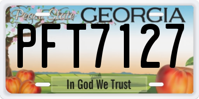 GA license plate PFT7127