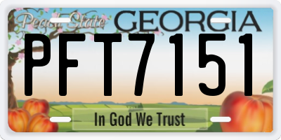 GA license plate PFT7151