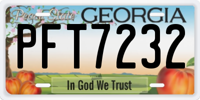 GA license plate PFT7232