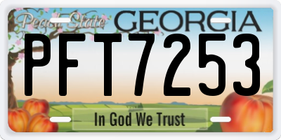 GA license plate PFT7253
