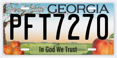 GA license plate PFT7270