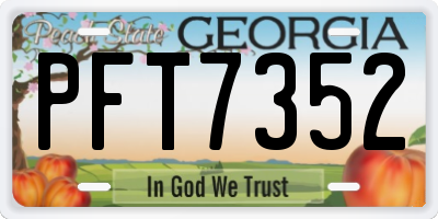 GA license plate PFT7352