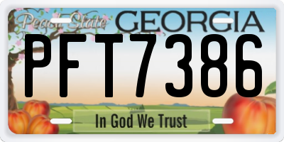 GA license plate PFT7386