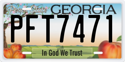 GA license plate PFT7471